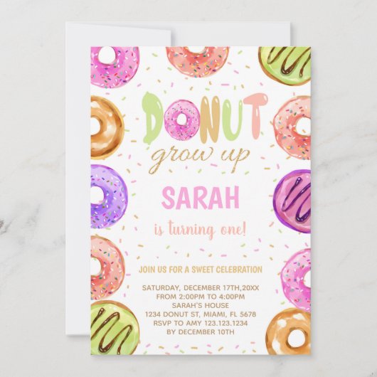 Bewerkbare Sweet Treat Party Nodig Kaart (Voorkant)