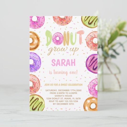 Bewerkbare Sweet Treat Party Nodig Kaart (Staand voorkant)