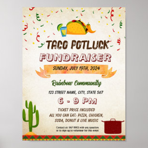 Bewerkbare Taco potluck flyer Poster