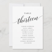 Bewerkbare tafel nummer dertien zitplaatsen grafie kaart (Voorkant)