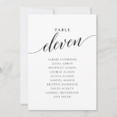 Bewerkbare Tafel Nummer Elf Zitplaatskaart Kaart (Voorkant)