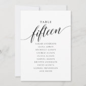 Bewerkbare tafel nummer vijftien zitplaatsen grafi kaart (Voorkant)