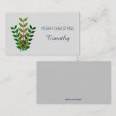 Bewerkbare takken en bessen Kerstmis Plaatskaartje (Voorkant / Achterkant)