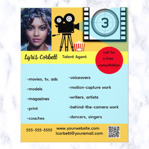 bewerkbare talentagent flyer