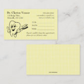 Bewerkbare Tand Geel Polka Dot Dental Afspraak Visitekaartje (Voorkant / Achterkant)