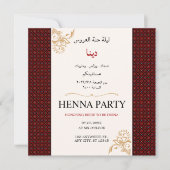 Bewerkbare Tatreez Henna Party Uitnodiging (Voorkant)