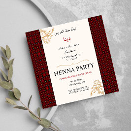 Bewerkbare Tatreez Henna Party Uitnodiging