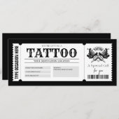 BEWERKBARE Tattoo Get Geïnkte Cadeaubon Kaart (Voorkant / Achterkant)
