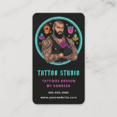 Bewerkbare Tattoo Studio van Professioneel Tattoo Visitekaartje (Voorkant)