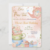 Bewerkbare Tea Party uitnodiging (Voorkant)