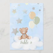 Bewerkbare Teddy Bear Baby shower 5x7 tabelnummers Programmakaart (Voorkant)