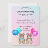 Bewerkbare teddyberen en ballonnen onthullen gesla kaart (Voorkant)