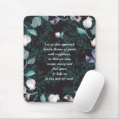 Bewerkbare tekst bloemenpatroon ontwerp zwart ver muismat (Met muis)