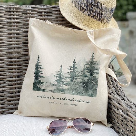 Bewerkbare tekst Bos Bruidsfeest Tote Bag