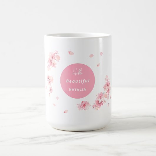 Bewerkbare tekst Cherry Blossom Mok voor cadeau (Center)