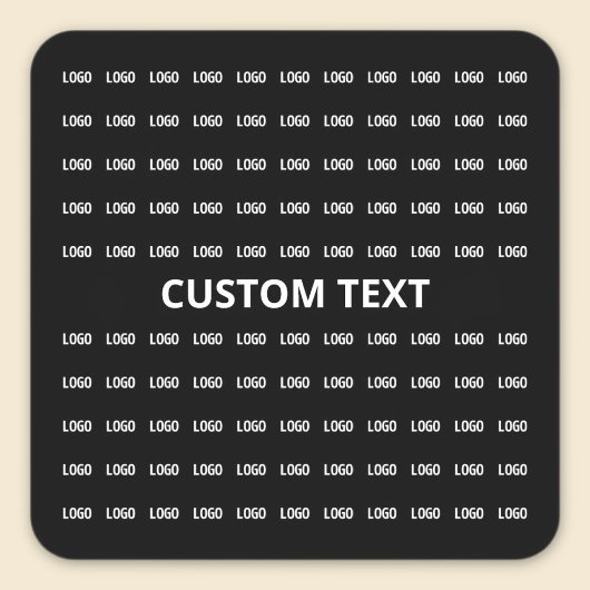 Bewerkbare tekst en geüpload Afbeelding of Logo-pa Vierkante Sticker