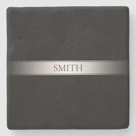 Bewerkbare tekst en kleuren | Verloopstreep met ra Stenen Onderzetter (Voorkant)