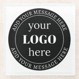 Bewerkbare tekst en uw Logo of ander ontwerp Glazen Onderzetter