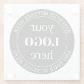 Bewerkbare tekst en uw Logo of ander ontwerp Glazen Onderzetter (Achterkant)