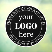 Bewerkbare tekst en uw Logo of ander ontwerp Raamsticker (Vel 3)