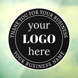 Bewerkbare tekst en uw Logo of ander ontwerp Raamsticker