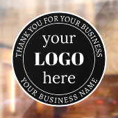 Bewerkbare tekst en uw Logo of ander ontwerp Raamsticker (Vel 2)