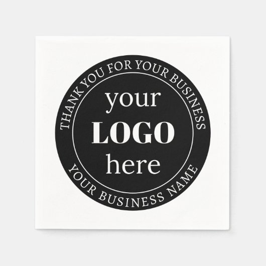 Bewerkbare tekst en uw Logo of ander ontwerp Servet (Voorkant)