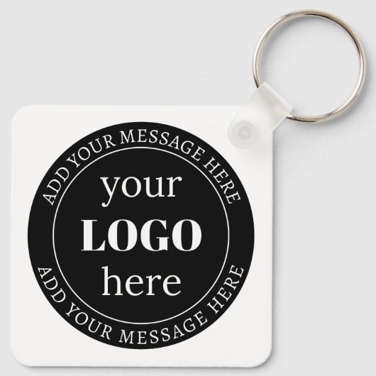 Bewerkbare tekst en uw Logo of ander ontwerp Sleutelhanger (Achterkant)