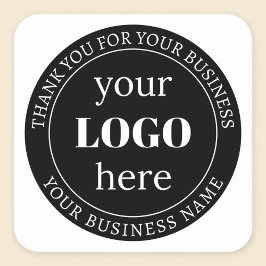 Bewerkbare tekst en uw Logo of ander ontwerp Vierkante Sticker