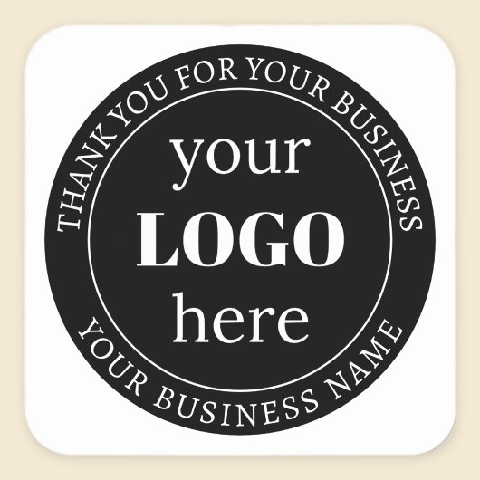 Bewerkbare tekst en uw Logo of ander ontwerp Vierkante Sticker