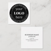 Bewerkbare tekst en uw Logo of ander ontwerp Vierkante Visitekaartje (Voorkant / Achterkant)