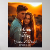 Bewerkbare tekst kleuren Modern bruiloft welkom bo Poster (Voorkant)