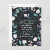 Bewerkbare tekst met bloemen, zwart briefkaart (Voorkant / Achterkant)