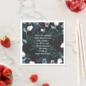 Bewerkbare tekst met bloemen, zwart servet (Insitu)