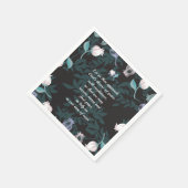 Bewerkbare tekst met bloemen, zwart servet (Hoek)