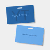 Bewerkbare Tekst Sjabloon voor Monogrammed Naam en Badge (Voor- en achterkant)