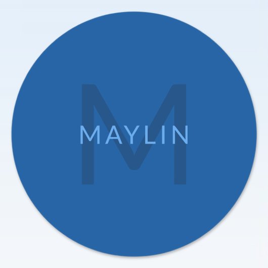 Bewerkbare Tekst Sjabloon voor Monogrammed Naam en Ronde Sticker