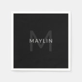 Bewerkbare Tekst Sjabloon voor Monogrammed Naam en Servet (Voorkant)