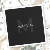 Bewerkbare Tekst Sjabloon voor Monogrammed Naam en Servet