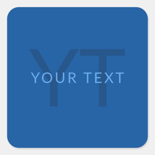 Bewerkbare Tekst Sjabloon voor Monogrammed Naam en Vierkante Sticker (Voorkant)