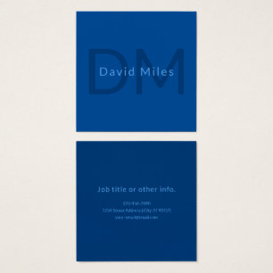 Bewerkbare Tekst Sjabloon voor Monogrammed Naam en Vierkante Visitekaartjes