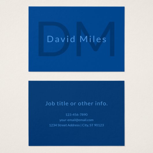 Bewerkbare Tekst Sjabloon voor Monogrammed Naam en Visitekaartje (Voorkant /achterkant)