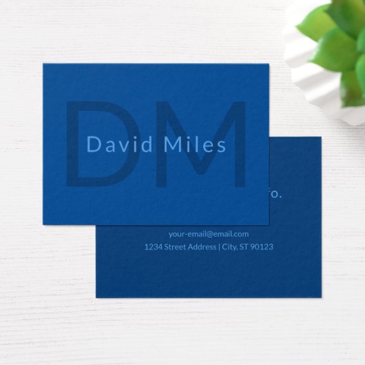 Bewerkbare Tekst Sjabloon voor Monogrammed Naam en Visitekaartje (Bureau)