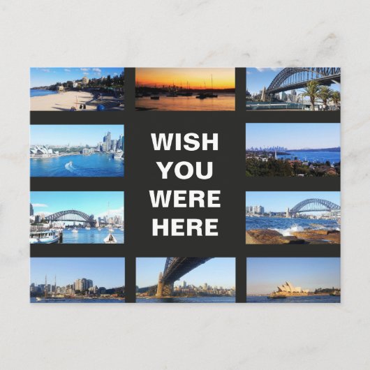 Bewerkbare tekst - Sydney Australië multi-foto Briefkaart (Voorkant)