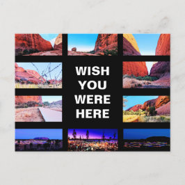 Bewerkbare tekst - Uluru Red Center multi-foto Briefkaart