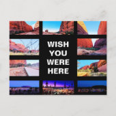 Bewerkbare tekst - Uluru Red Center multi-foto Briefkaart (Voorkant)