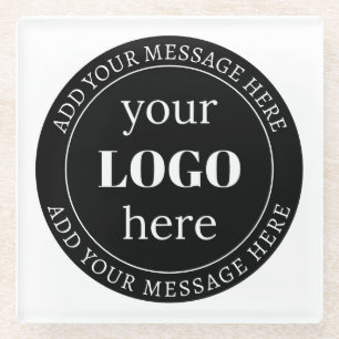 Bewerkbare tekst & uw logo of ander ontwerp glazen onderzetter
