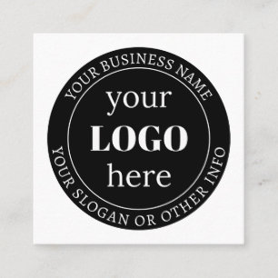 Bewerkbare tekst & uw logo of ander ontwerp  vierkante visitekaartje