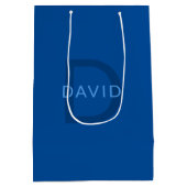 Bewerkbare tekstsjabloon voor monogramnaam enz. medium cadeauzakje (Achterkant)