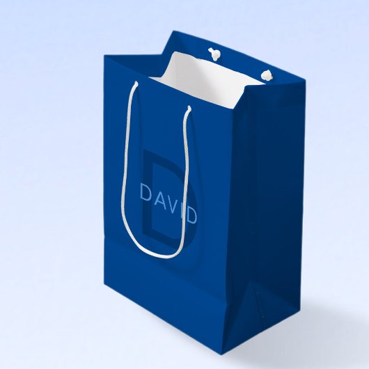 Bewerkbare tekstsjabloon voor monogramnaam enz. medium cadeauzakje